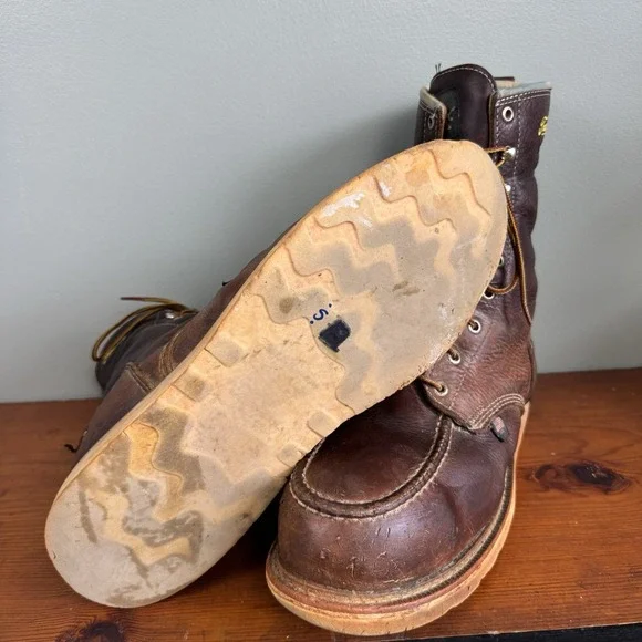 Thorogood 804-3800 Men's 8 Leather WP Moc Steel Safety‎ Toe Work Boot Sz 13 EE